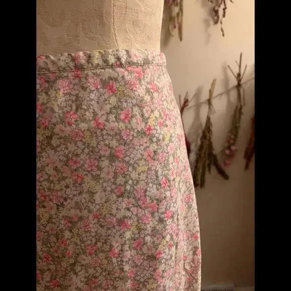 Ditsy Floral Cotton Stretch Gap Skirt - Picture 3 of 9